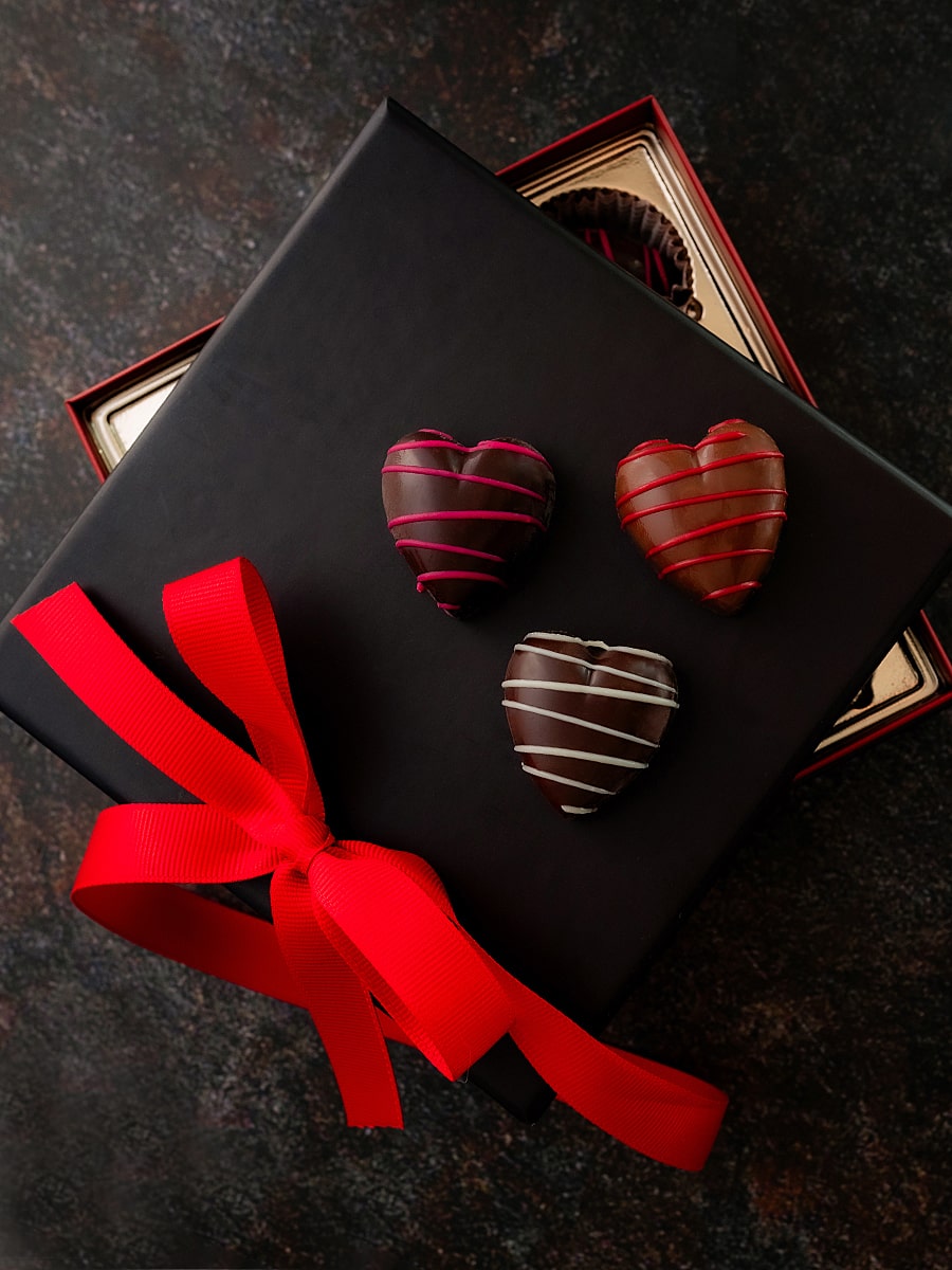 Hand Painted Chocolate Truffle Hearts